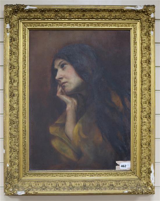 Eleanor Winter (early 20th century), oil on canvas, Thoughts, 57cm x 41cm